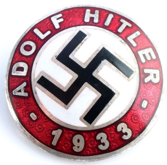 WWII GERMAN ADOLF HITLER 1933 MEMBERSHIP BADGE