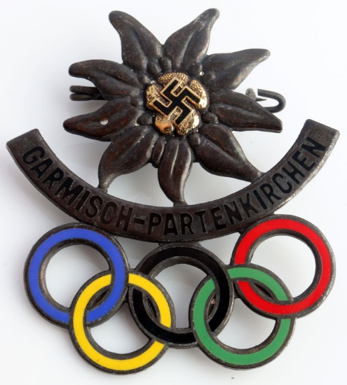 WWII GERMAN THIRD REICH WINTER OLYMPICS BADGE