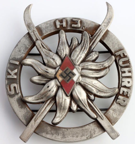 WWII GERMAN HITLER YOUTH HJ SKI FUHRER BADGE