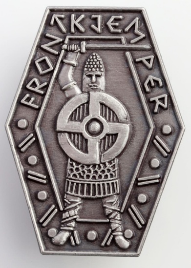 WWII GERMAN FRON KJEM PER SWASTIKA VIKING BADGE