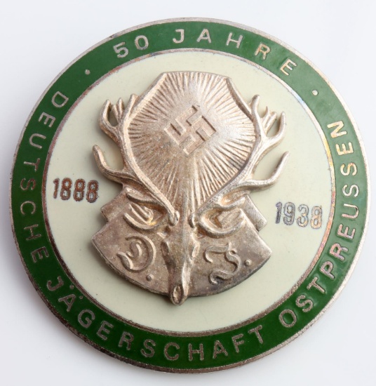 WWII GERMAN THIRD REICH 50 YEAR HUNTING DJ BADGE