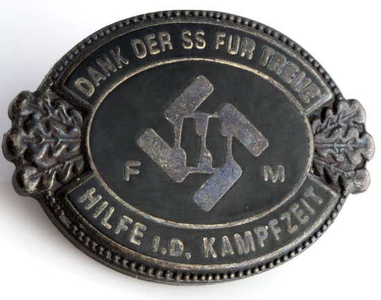 WWII GERMAN WAFFEN SS FM MEMBERSHIP BADGE