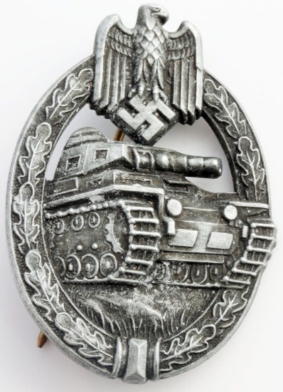 WWII GERMAN HEER SILVER TANK ASSAULT BADGE