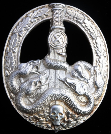 WWII GERMAN THIRD REICH SILVER ANTI PARTISAN BADGE