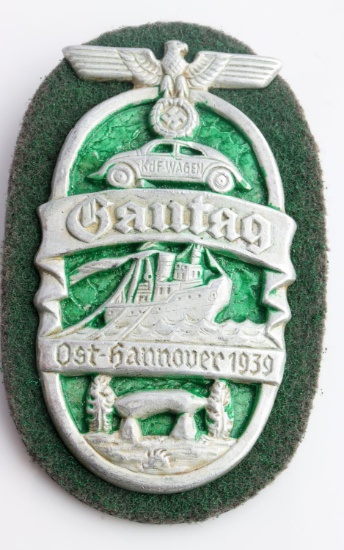 WWII GERMAN 1939 GAUTAG OST HANNOVER SLEEVE SHIELD