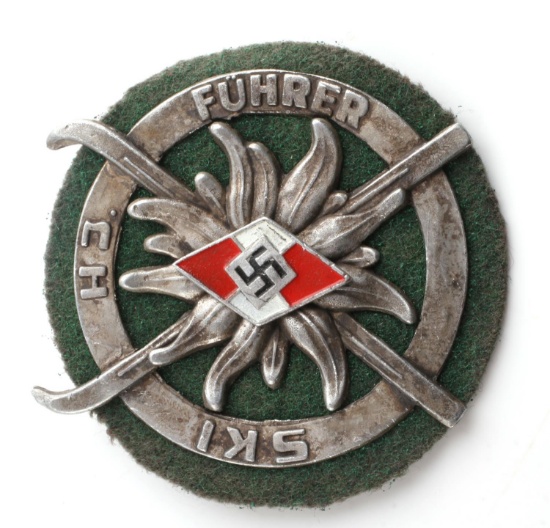 WWII GERMAN THIRD REICH HJ SKI FURHER BADGE