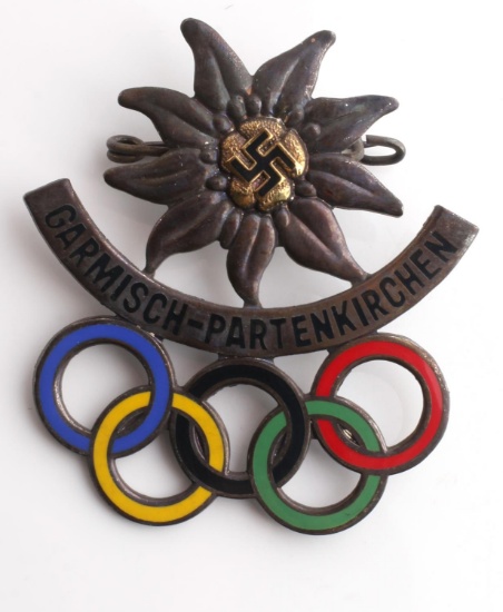 WWII GERMAN THIRD REICH WINTER OLYMPICS BADGE