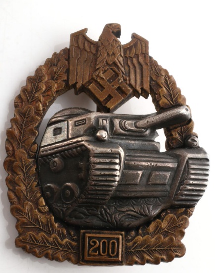 WWII GERMAN THIRD REICH  200 TANK ASSAULT BADGE