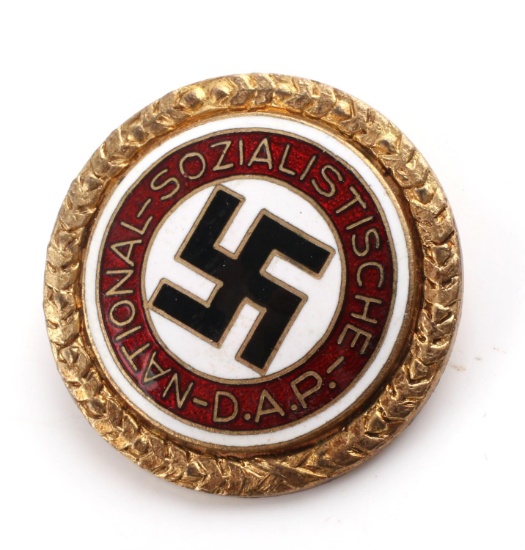 WWII GERMAN THIRD REICH NSDAP GOLD PARTY BADGE