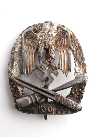 WWII GERMAN THIRD REICH 50 GENERAL ASSAULT BADGE