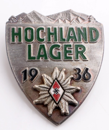 WWII GERMAN REICH HOCHLAND LAGER ALPINE BADGE