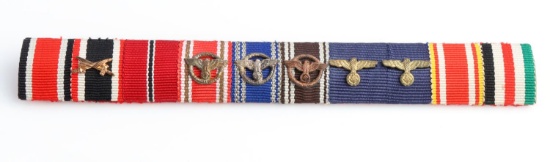 WWII GERMAN HEER 10 PLACE RIBBON BAR