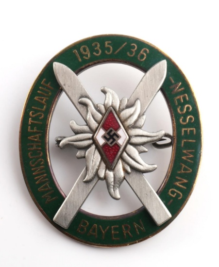 WWII GERMAN THIRD REICH HITLER JUGEND ALPINE BADGE