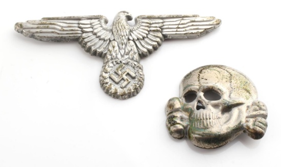 WWII GERMAN THIRD REICH SS OFFICER VISOR PINS