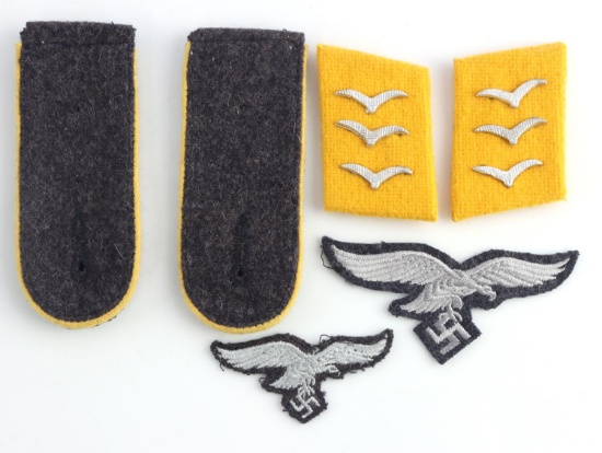 6 WWII GERMAN LUFTWAFFE NCO INSIGNIA LOT