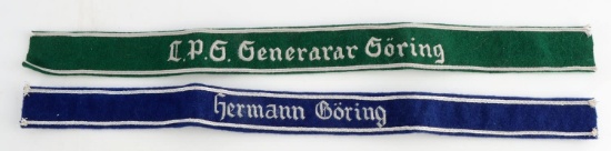 2 WWII GERMAN LUFTWAFFE GORING OFFICERS CUFF TITLE