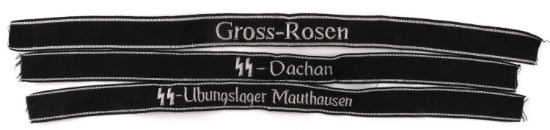 3 WWII GERMAN WAFFEN SS OFFICERS CUFF TITLES