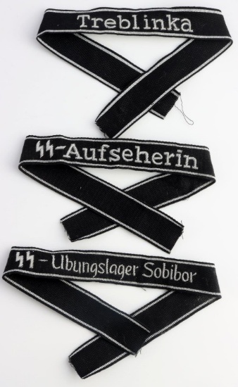 3 WWII GERMAN WAFFEN SS OFFICERS CUFF TITLE