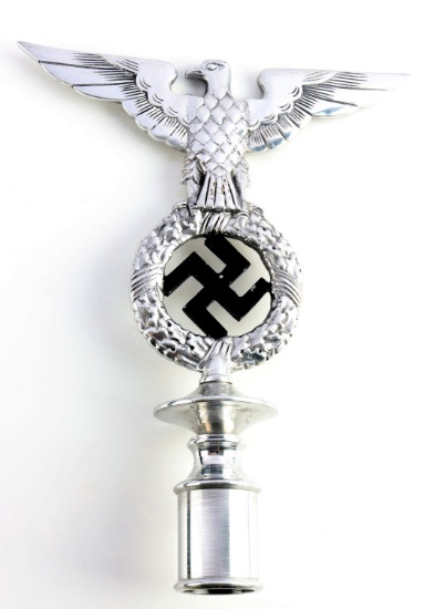WWII GERMAN NSDAP EAGLE W SWASKTIKA FLAG POLE TOP