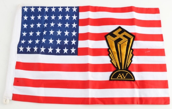 WWII GERMAN US BUND SWASTIKA BANNER FLAG