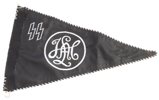 WWII GERMAN WAFFEN SS LAH OFFICERS CAR PENNANT