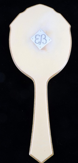 RARE WWII EVA BRAUN EB HAND MIRROR W METAL PLAQUE