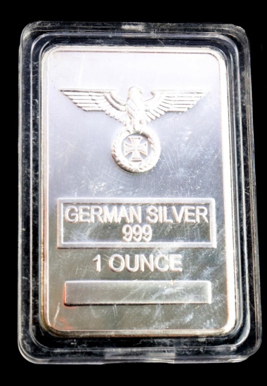 WWII GERMAN THIRD REICH STYLE SILVER 999 1OZ BAR