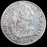 1776 MEXICAN CAROLUS III 8 REALE SILVER COIN