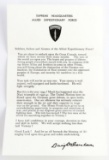 WWII UNITED STATES D DAY AEF EISENHOWER LETTER