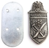 WWII GERMAN THIRD REICH ARMY NARVIK SLEEVE SHIELD
