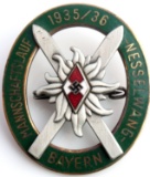 WWII GERMAN 1935/36 ALPINE HJ BAYERN SKI BADGE