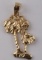 14K YELLOW GOLD DIAMOND CUT PALM TREE PENDANT