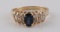 .72 CARAT SAPPHIRE DIAMOND 14K YELLOW GOLD RING