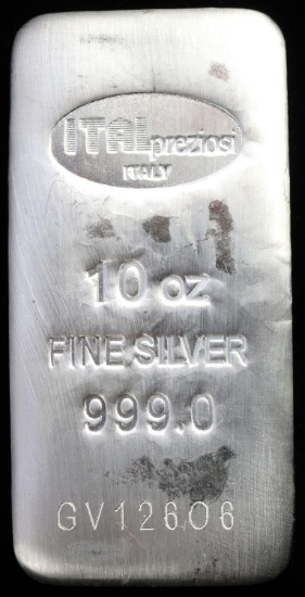 10 OZ SILVER BULLION BAR 311 GRAMS 999 FINE SILVER