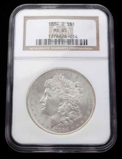 1884 O MORGAN DOLLAR $1 SILVER COIN NCG MS65
