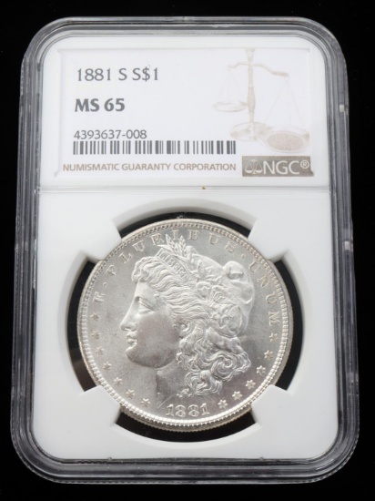 1881 S MORGAN DOLLAR $1 SILVER COIN NCG MS65