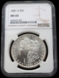 1881 S MORGAN DOLLAR $1 SILVER COIN NCG MS65