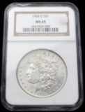 1885 O MORGAN DOLLAR $1 SILVER COIN NCG MS65