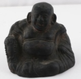 ANTIQUE LAUGHING BUDDHA STATUE HOLLOW BRONZE