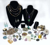 CRYSTALS CLOISONNE PEARLS JADE & STERLING JEWELRY