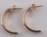 14K YELLOW GOLD C HOOP EARRINGS 22MM