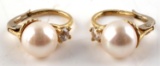 18KT GOLD AKOYA PEARL AND GOSHENITE EARRINGS