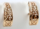 14KT GOLD FILIGREE HOOP EARRINGS