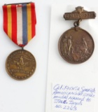 CALIFORNIA WISCONSIN SPANISH AMERICAN WAR MEDALS