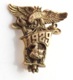 VINTAGE 1929 PRE WWII NAVAL ACADEMY PIN 14K GOLD