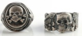 2 WWII GERMAN THIRD REICH SS TOTENKOPF RINGS