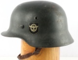 WWII GERMAN DOUBLE DECAL M40 POLICE COMBAT HELMET