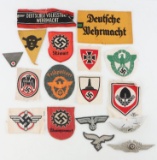 15 WWII GERMAN THIRD REICH PATCH LOT ALL DIFFERENT