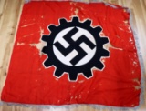 WWII GERMAN THIRD REICH DAF PARTY FLAG WITH FRINGE