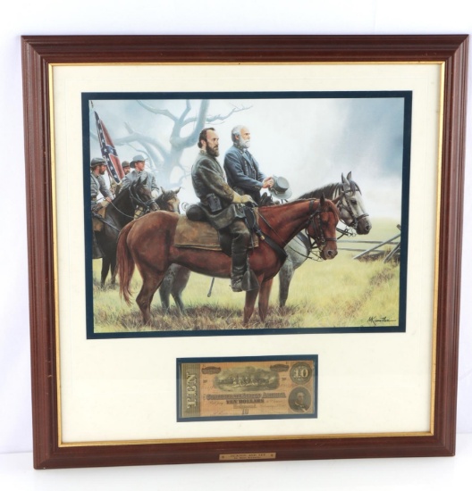 SIGNED PRINT JACKSON AND LEE WITH CSA BANK NOTE